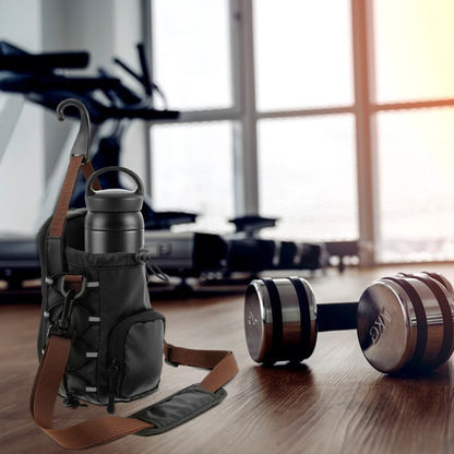 Magnetic Gym Sling Bag with Water Bottle Holder Gym Chest Pouch Gym Bottle Carrier Bag for Men Women Gym Accessories Organizer