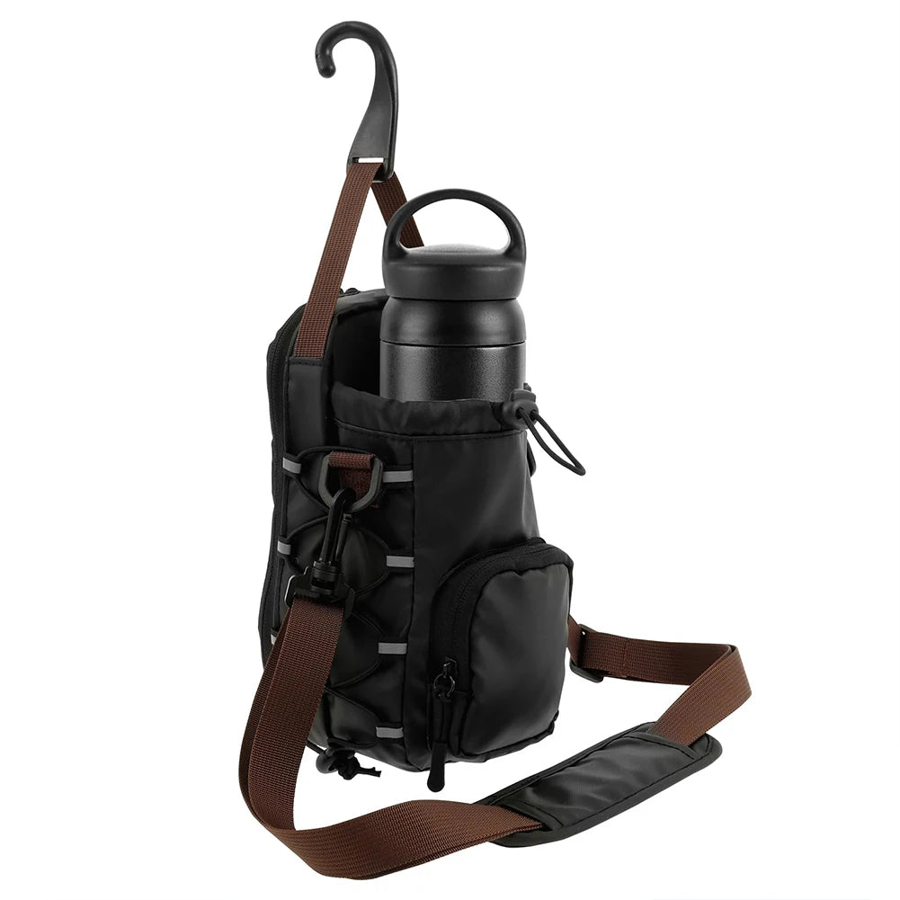 Magnetic Gym Sling Bag with Water Bottle Holder Gym Chest Pouch Gym Bottle Carrier Bag for Men Women Gym Accessories Organizer